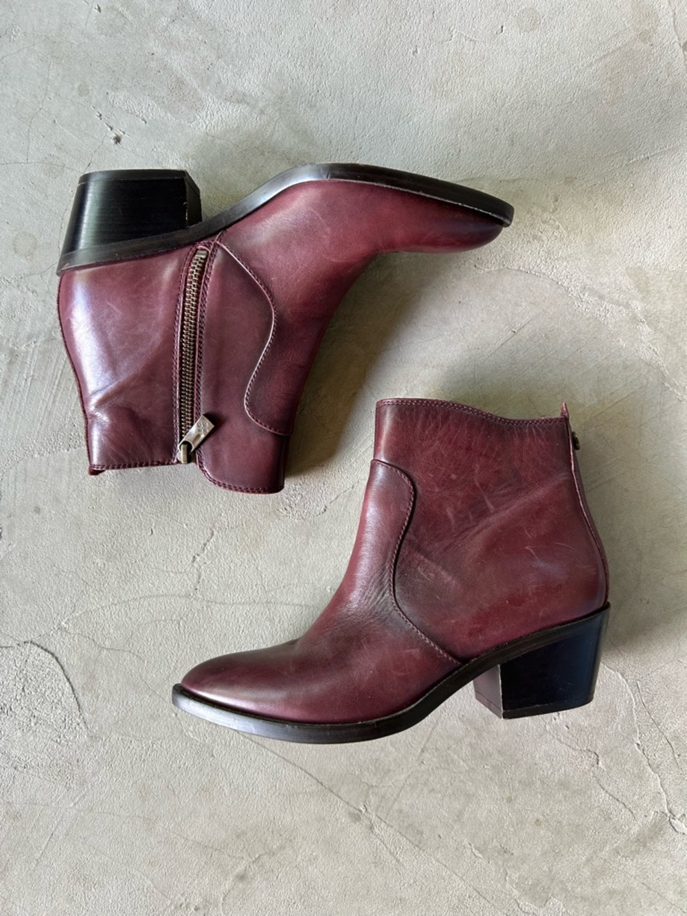 Patricia Nash | 'Suzanna' Leather Ankle Booties in Merlot - Picture 3 of 9